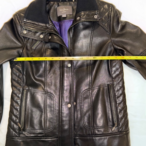 Cole Haan Genuine Leather Jacket Black - size small - Picture 12 of 16